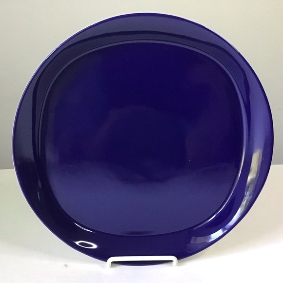 Rachael Ray ROUND & SQUARE Dinner Plate Dark Blue 11” Heavy Stoneware H019 - Picture 1 of 6